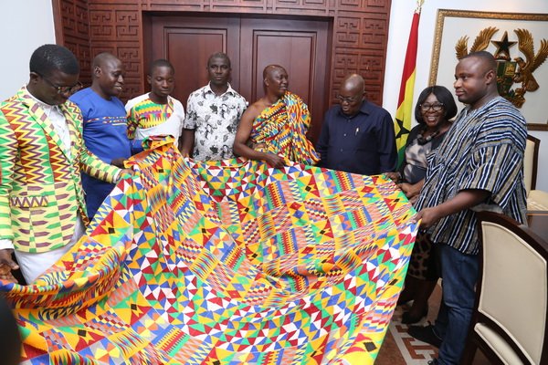 Kente Weavers Honor Nana Addo, Name Newly Designed Kente Cloth After Him