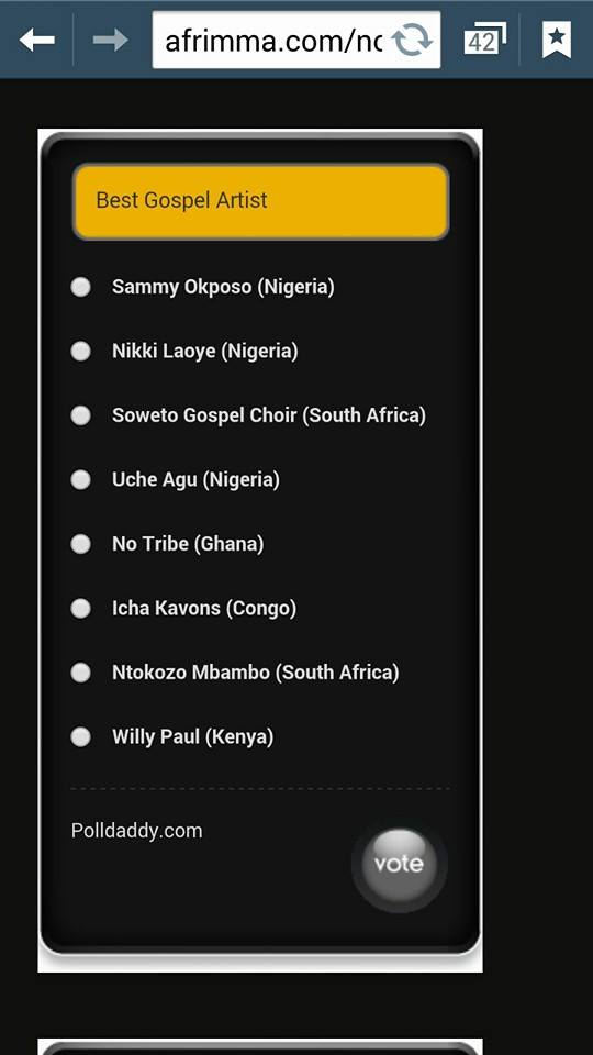 afrima nomination