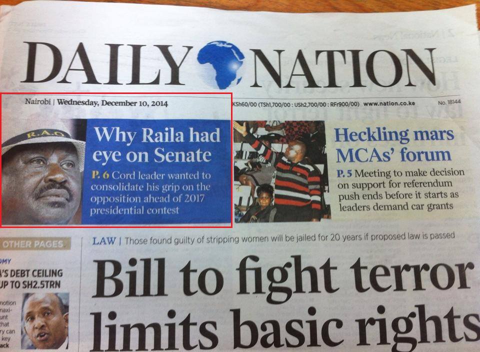 daily nation on raila