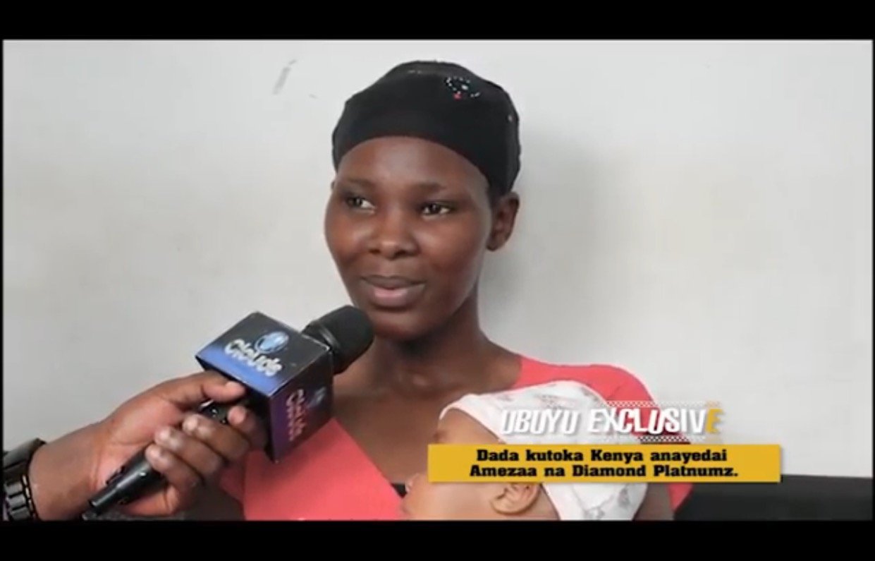 Kenyan lady claims Diamond Platnumz fathered her 7 month old baby girl, wants him to take responsibility (Video)