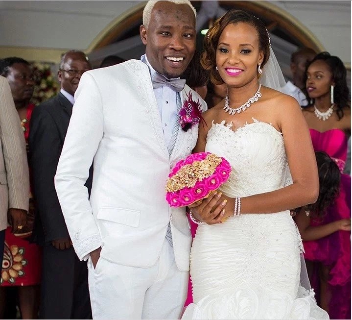 Daddy Owen and his wife Farida Wambui during their wedding