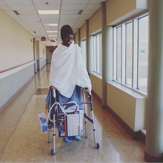 Njambi Koikai during her early days in hospital
