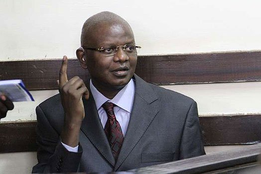 Louis Otieno at the Kibera Law Courts on June 3, 2016. He was seen struggling with his hearing aids during an inquest into Careen Chepchumba death at Kibera court.