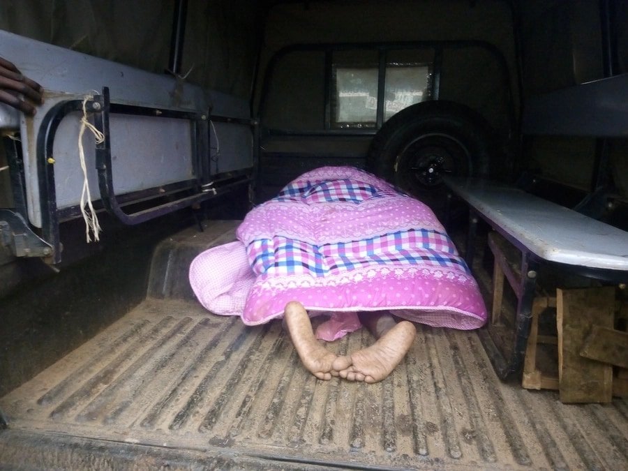 The stuck couple in police's Land Cruiser