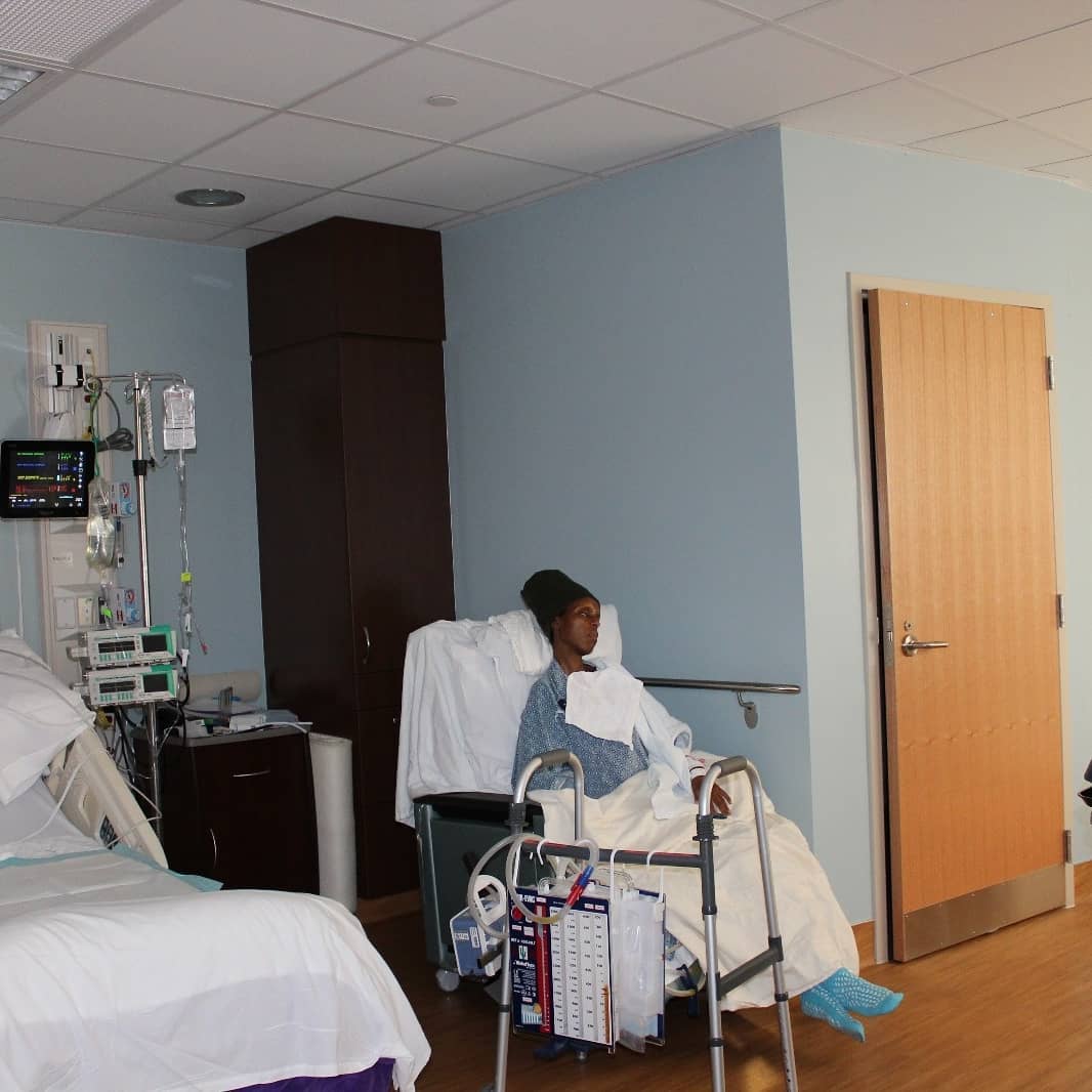 Njambi Koikai recuperating in hospital