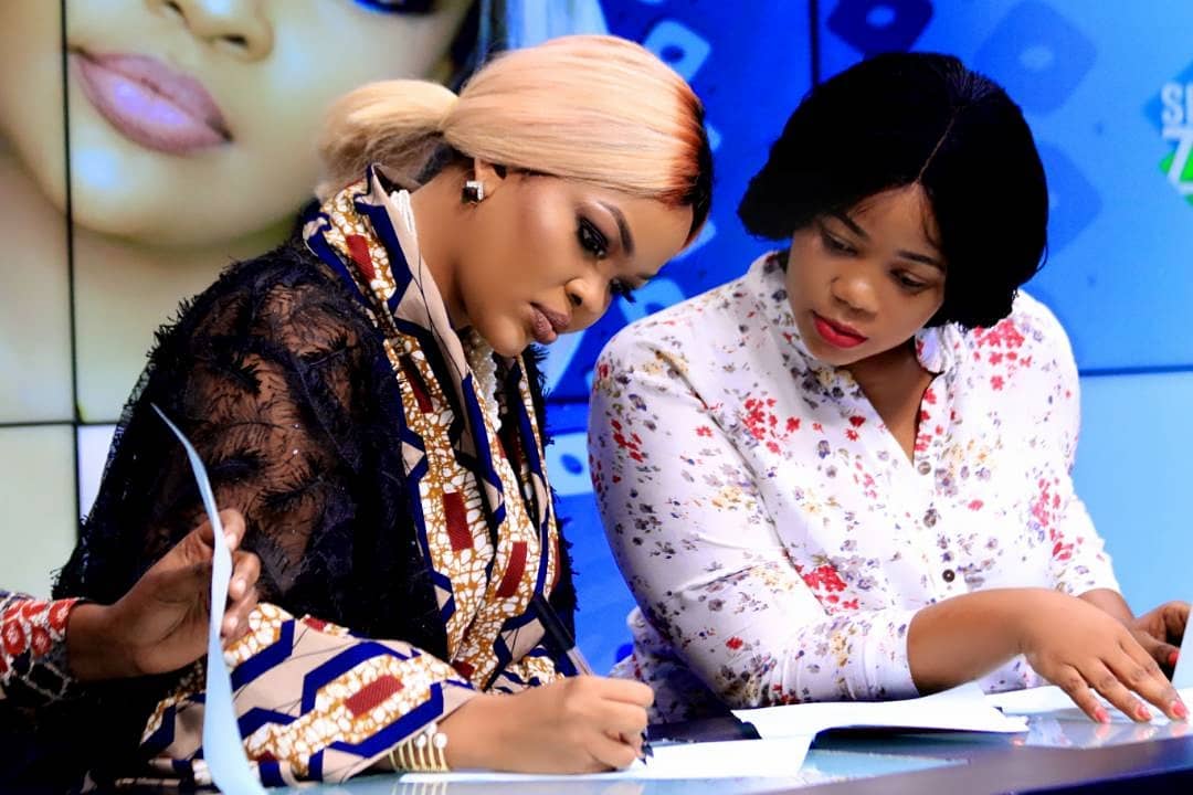 Wema Sepetu with her manager Neema Ndepanya