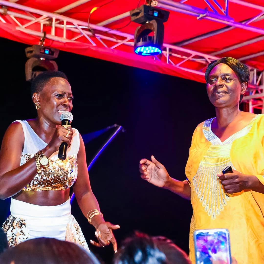 Akothee's mother joins her daughter on stage while performing in Kisumu