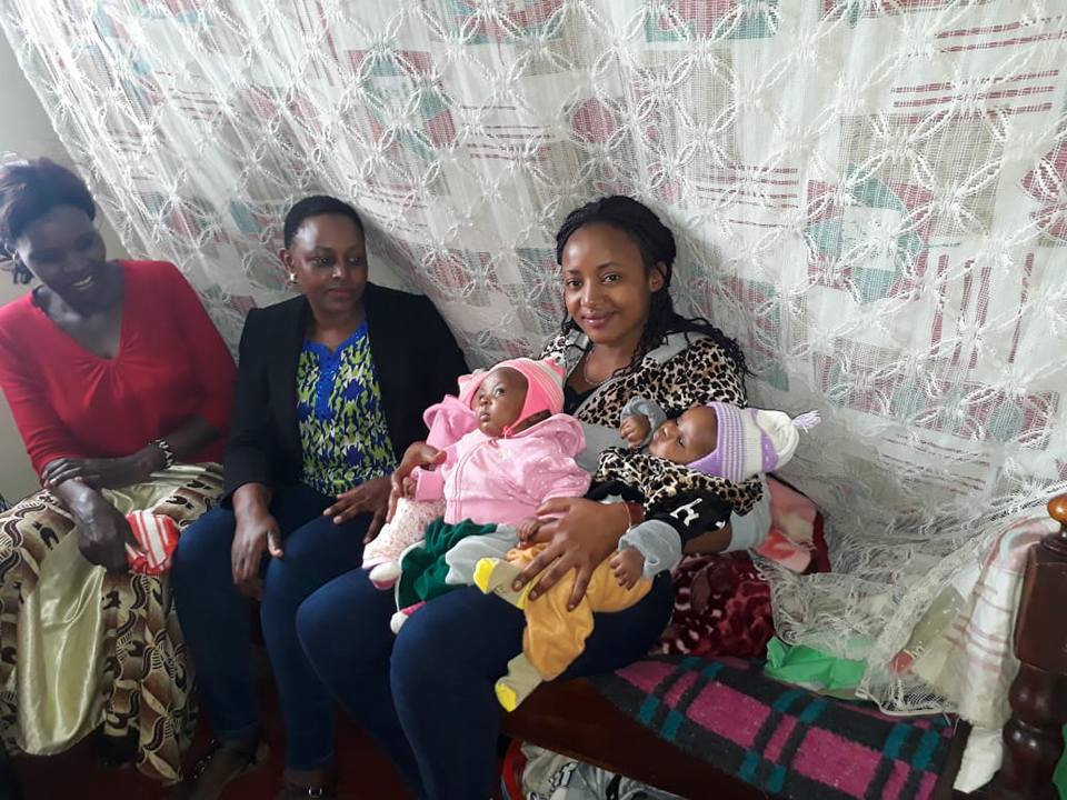 Some of the good Samaritans who visited Mary Wanjiku at her home.