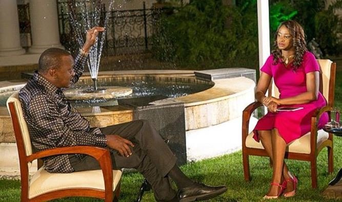 Kanze Dena and president Uhuru Kenyatta during a past interview on Citizen TV