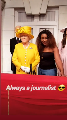 Betty Kyallo hangs out with life-size wax replica of Queen Elizabeth