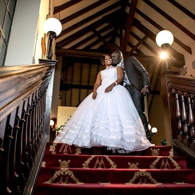 David Osiany and Syombua Mwele during their wedding