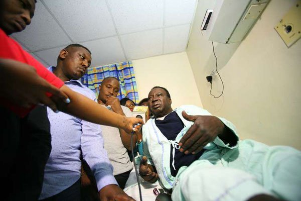 Tiger Power while he was admitted at Kenyatta National Hospital in Nairobi on August 17th 2015