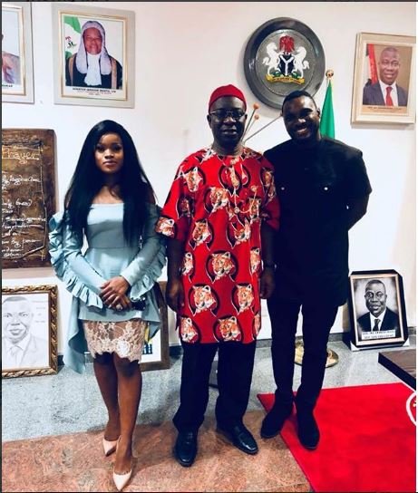 Deputy Senate Leader, Ike Ekweremadu Hosts Ex BBNaija Housemates, Cee-C and Angel