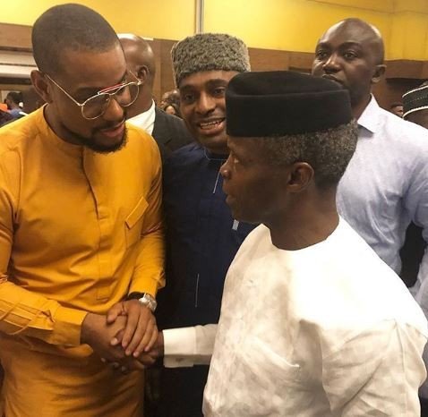 Photo of Alex Ekubo, Kenneth Okonkwo and VP Yemi Osinbajo