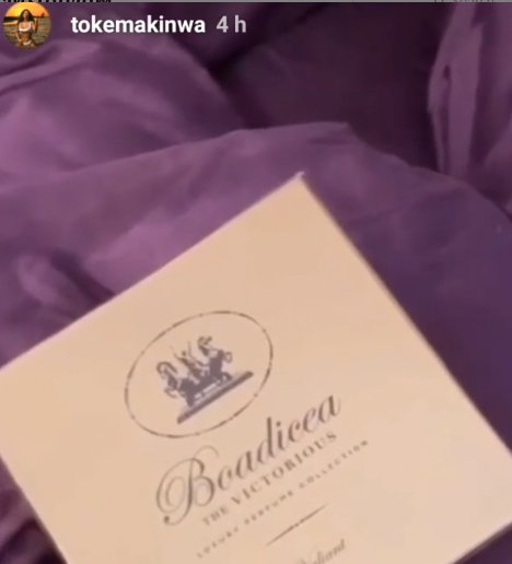 Toke Makinwa receives 460k perfume from a secret admirer