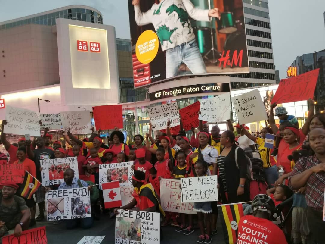 Ugandans in the Diaspora March in support of Bobi Wine.