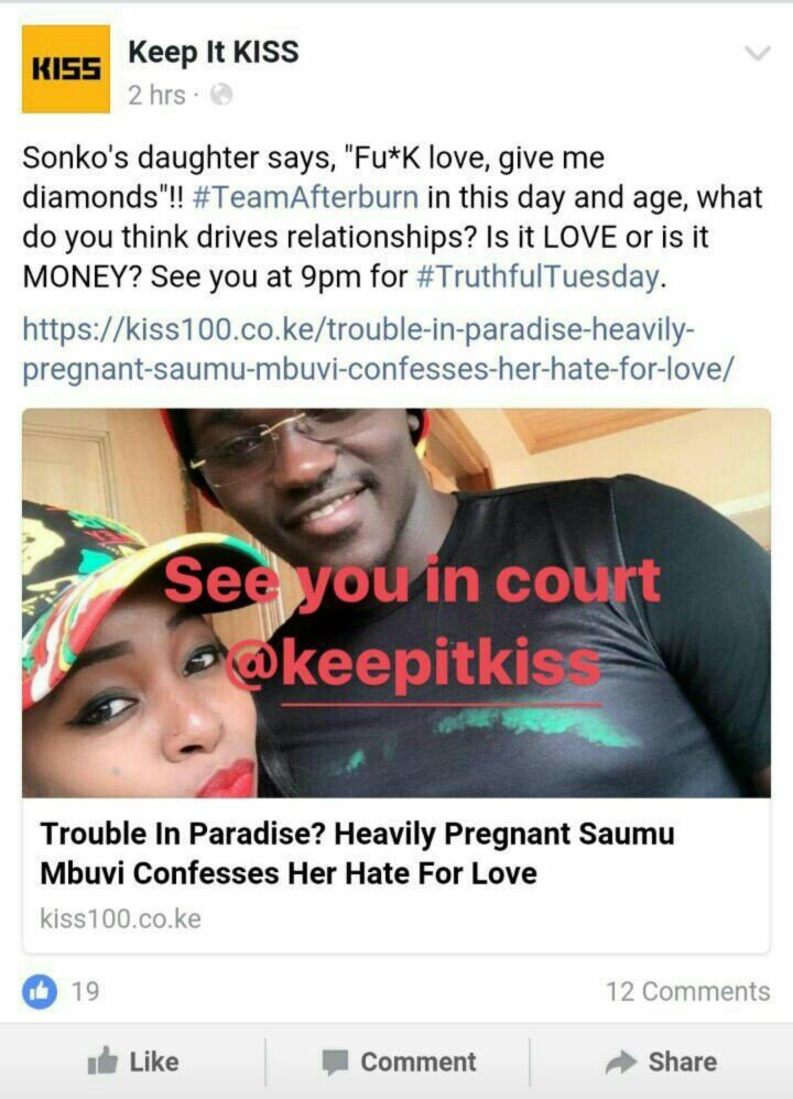 Saumu Mbuvi threatens to sue Kiss 100 