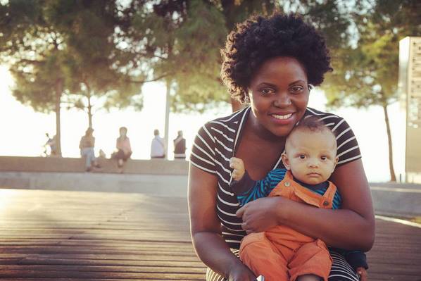 Lizz Njagah with son