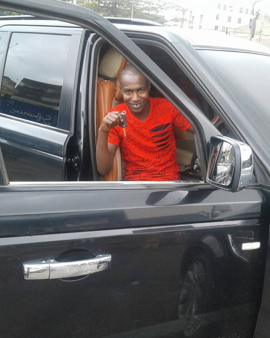Former street boy turned Ghetto Radio presenter – Bonoko buys a sleek Range Rover (Photos)