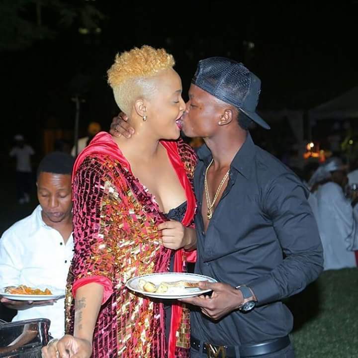 Awkward moment as Harmonize parties with his girlfriend and ex girlfriend at Diamond Platnumz birthday party (Photo)