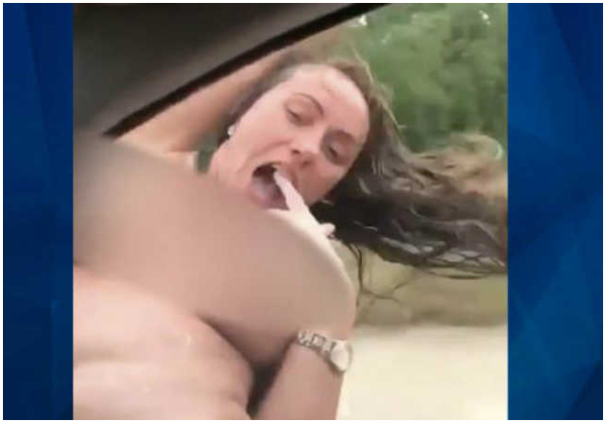 The last show off of a slay queen: Topless lady dies while hanging out of a car window (Graphic video)