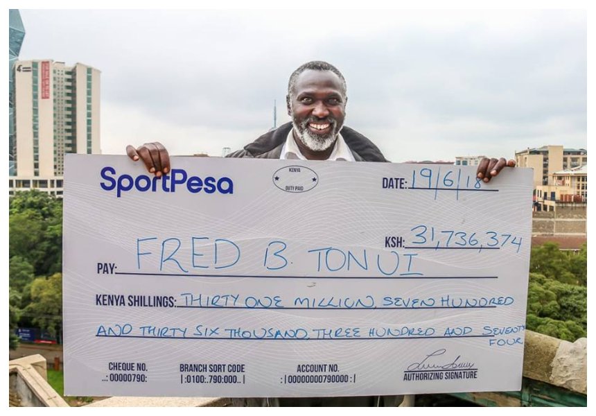 51 year old lab technologist from Londiani wins Kes 31 million SportPesa bonus