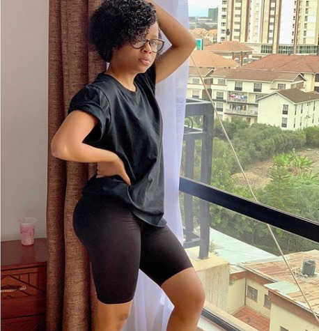 A supposedly pregnant Nandy shouts –  I am really working to get rid of it