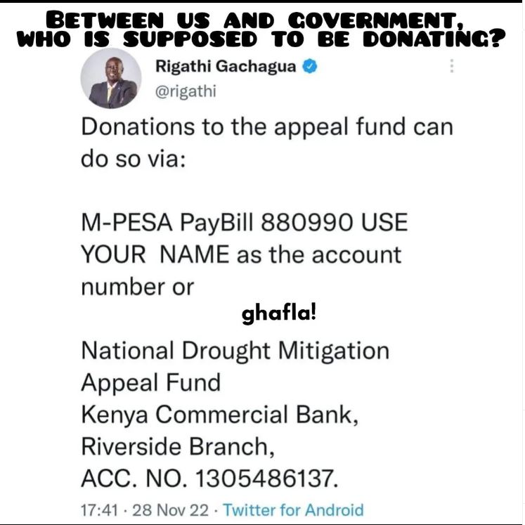 I’m not donating money for the Famine Relief Fund and neither should you