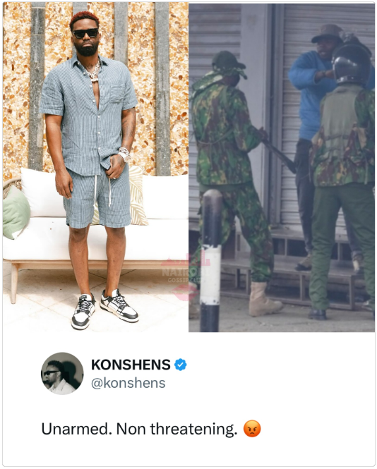 Konshens Reacts to Shocking Video of Kenyan Police Shooting Protester: “This Is Madness”
