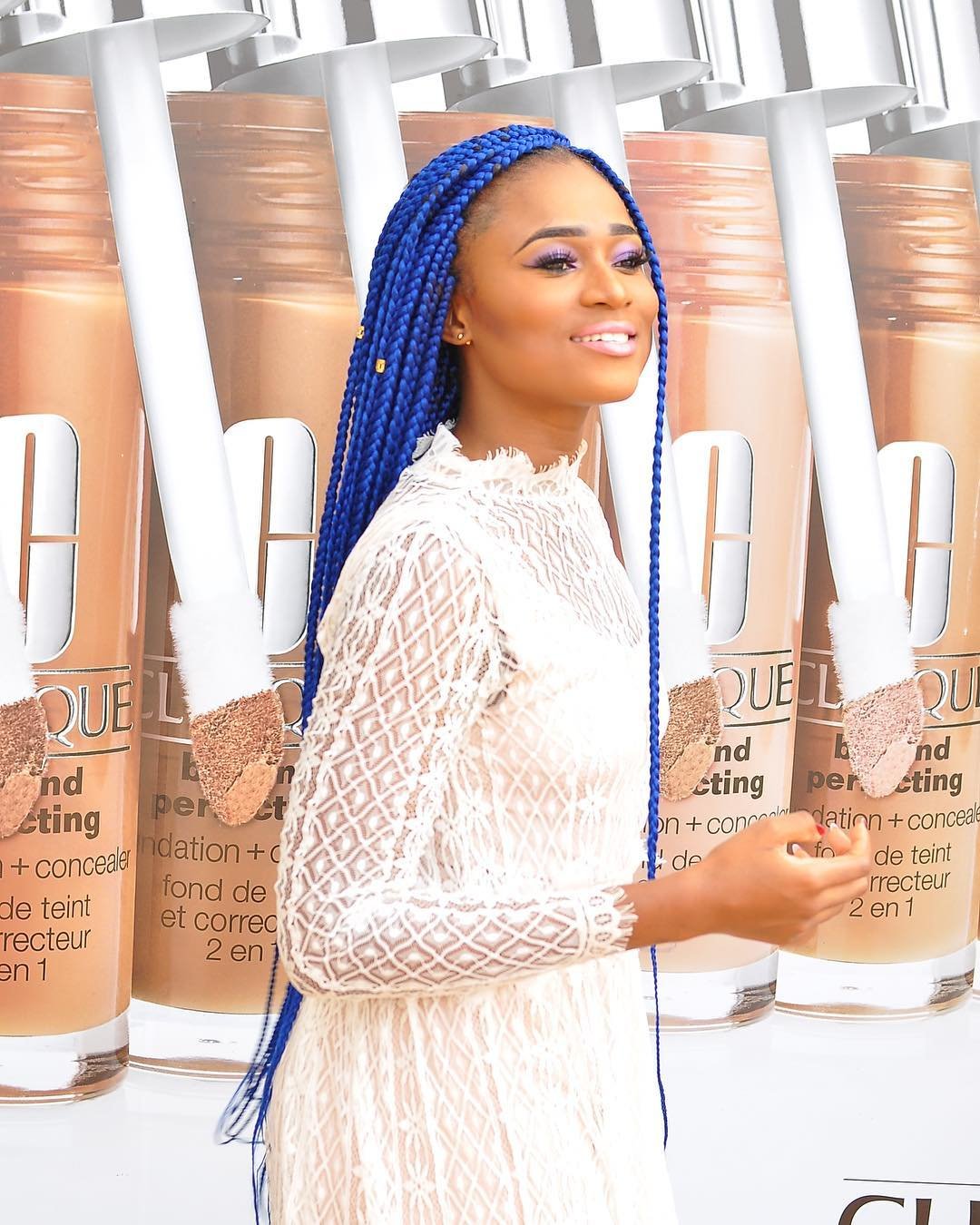 Photos: Christabel Ekeh Serves Fans With Striking Poses In Blue Hair