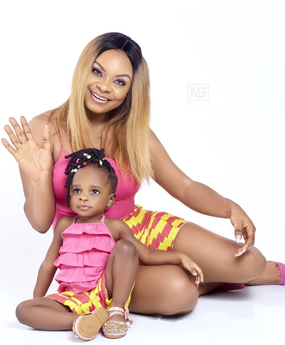 PHOTOS: Beverly Afaglo Twins With Daughter As They Turn Plus One Year Today