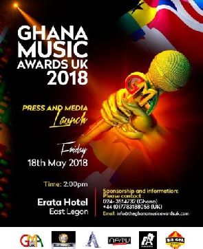 Change of venue:Ghana Music Awards UK To Be launched in Ghana At Erata Hotel