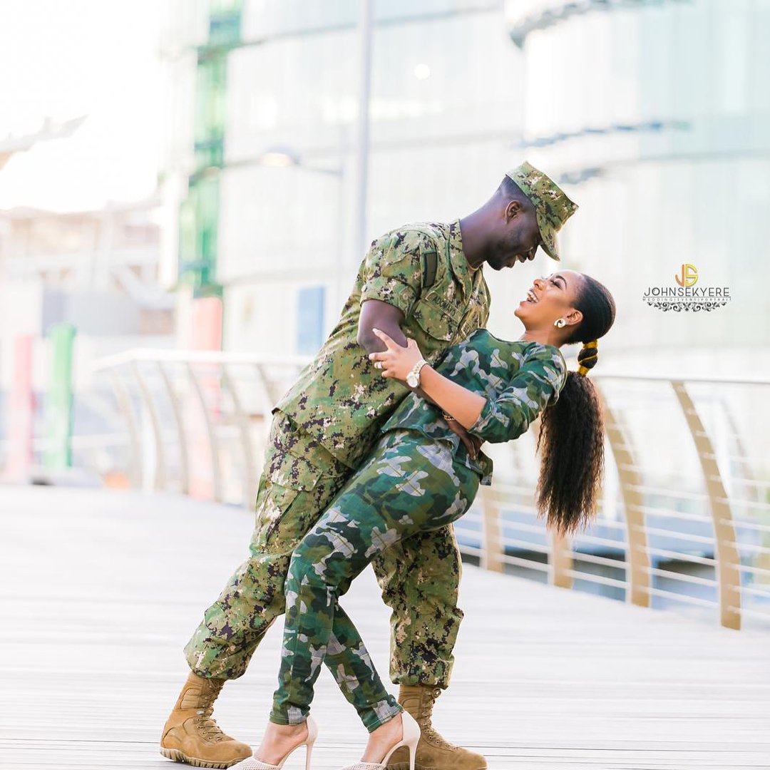 Military Man And His Fiancee Set Social Media Ablaze With Colorful Pre-Wedding Photos