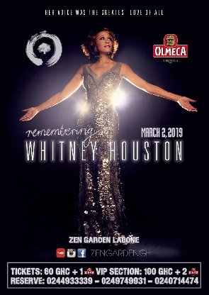 Efya, YaaYaa, Lady Jay, Others To Perform At ‘Remembering Whitney Houston’ On March 2