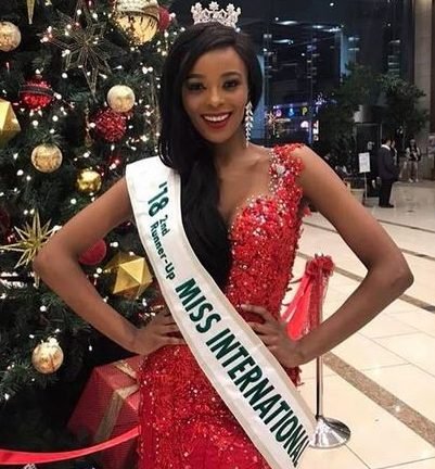 Rambi Sechoaro finishes in the Top 3 of Miss International