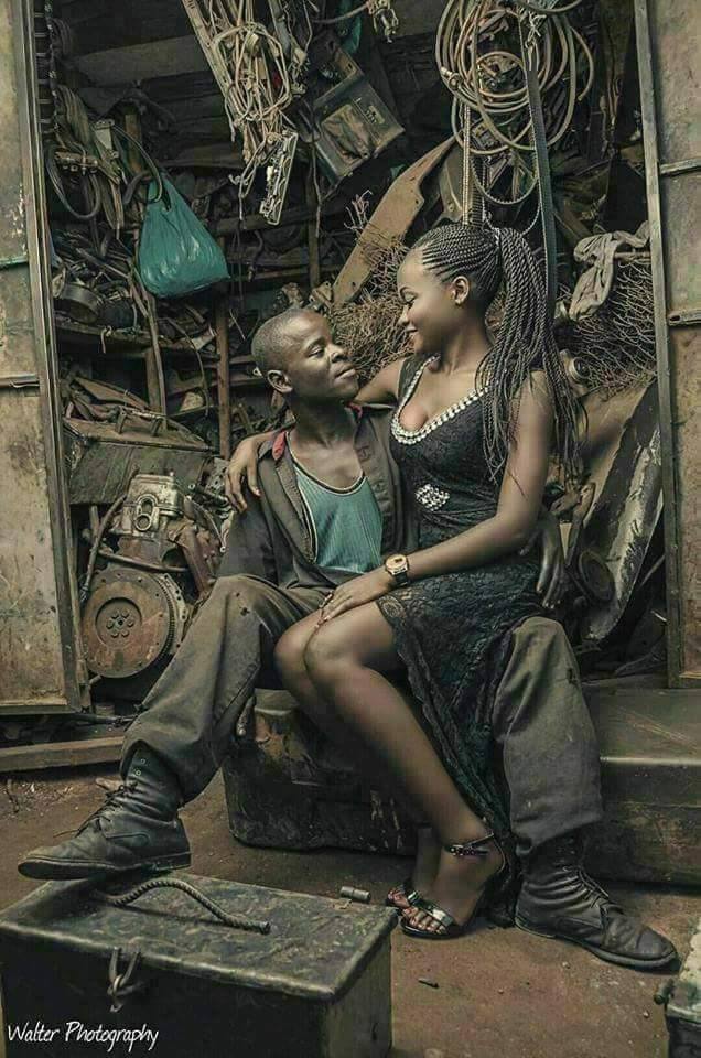 See this beautiful mechanic and bride to be pre-wedding photo