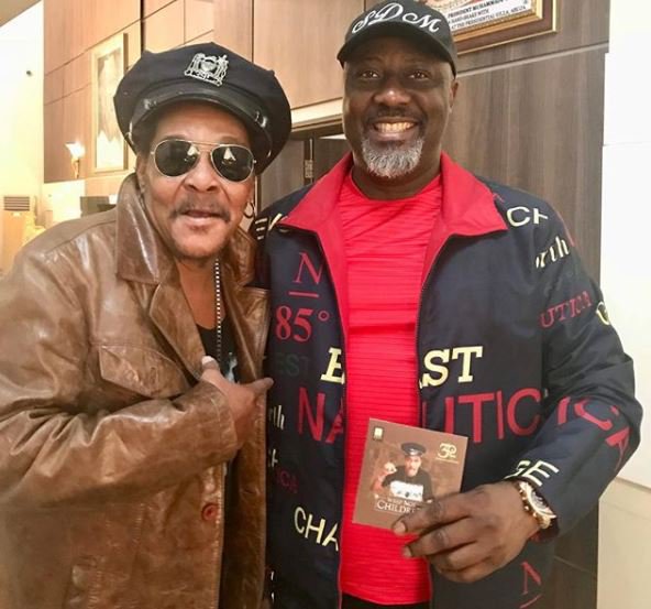 Photo of Majek Fashek and Dino Melaye on a courtesy visit