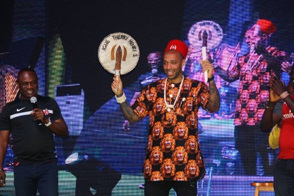 Arsenal Legend, Theiry Henry  Officially Crowned Igwe in Nigeria, Cooks the Legendary Jollof