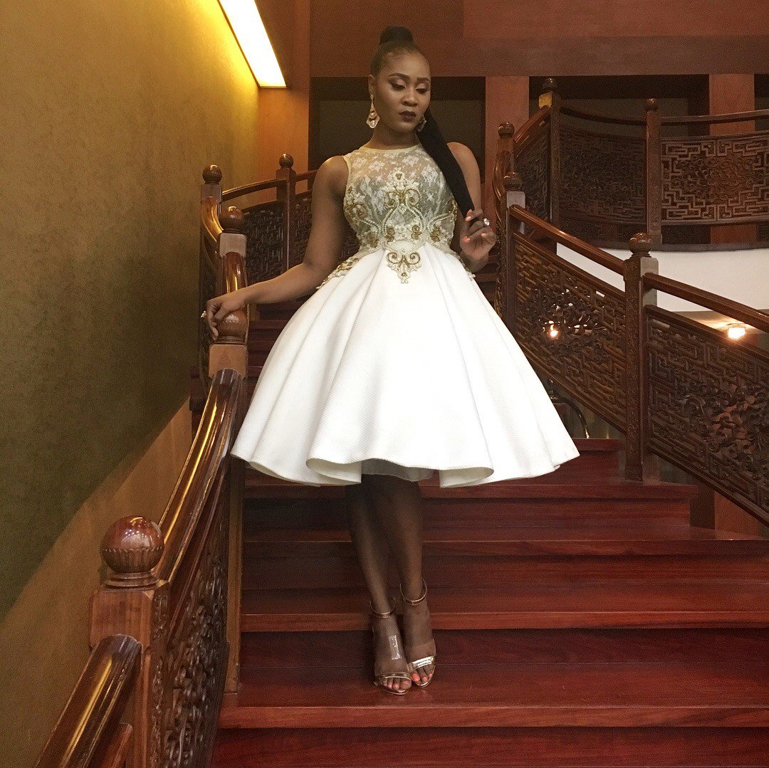 Toni Tones fabulous look to her movie “June” premiere