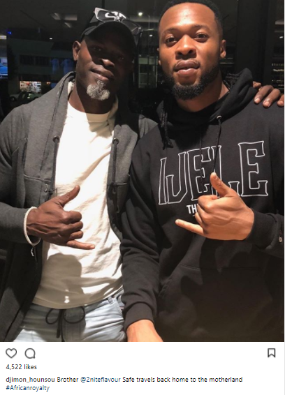 Nollywood actor Djimon Hounsou endorsed Singer Flavor as African Royalty
