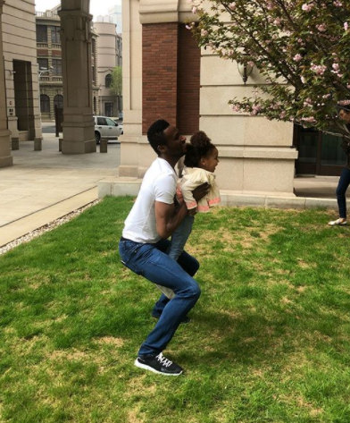 Mikel Obi caught spending time with his children
