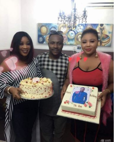 Actor, Segun Ogungbe Pose between Two Wives in Birthday Pictures