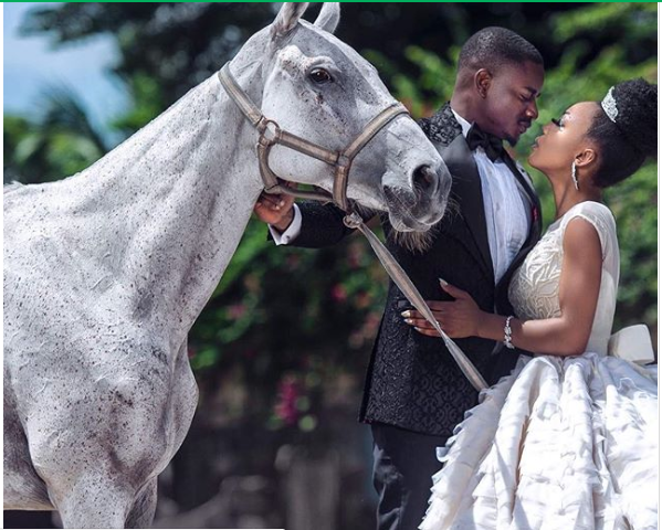 Leo and Ifu Ennada in wedding inspired photos