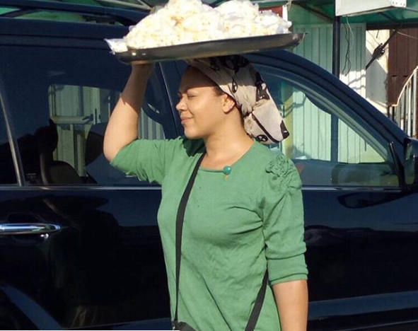 Photos of actress Nadia Buari hawking on Lagos street