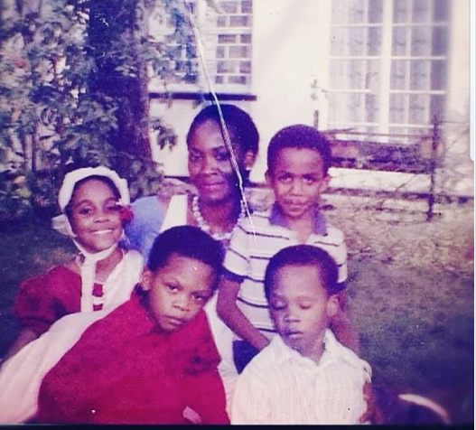 Throwback photo of Banky W with hair