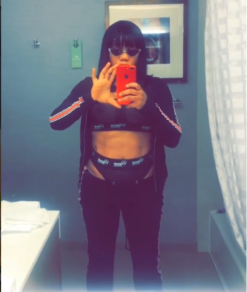 Toyin Lawani puts nipples and abs on display in see through underwear