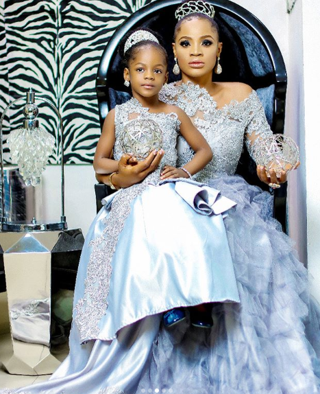Actress Uche Ogbodo wears matching outfit with her daughter