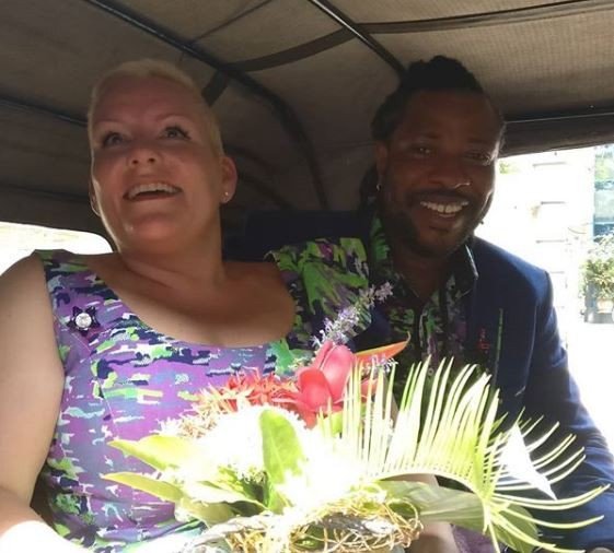 Check out the wedding photos of Lagos photographer, Bolaji Alonge and his Belgian wife in their keke convoy