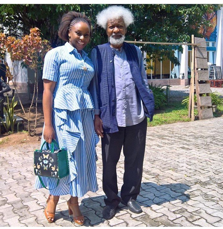 Check out this photo of two literal gurus, Wole Soyinka, and Chimamanda Ngozi Adichie