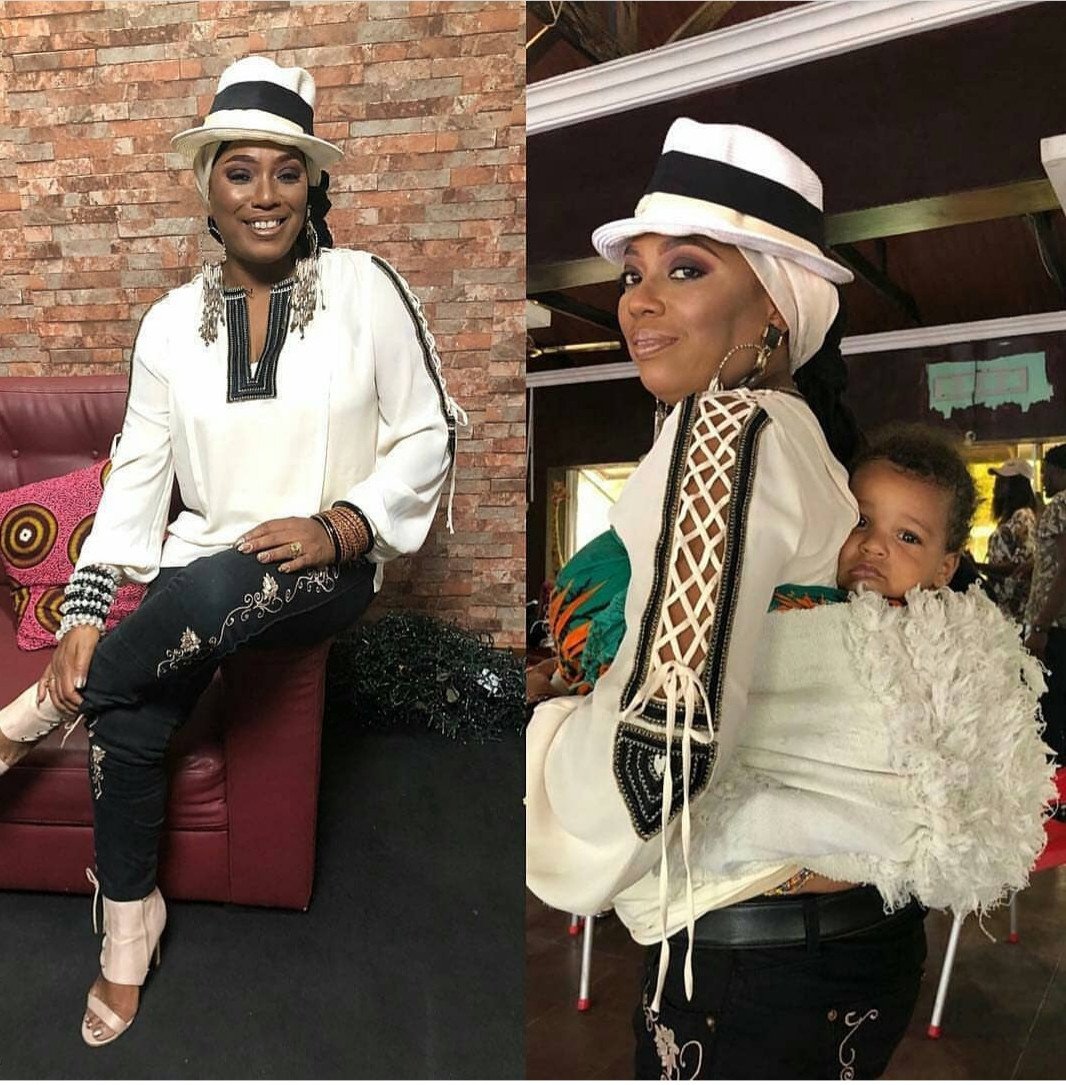See this cute photo of Yeni Kuti and her grandchild